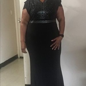 Plus size gown with rhinestones